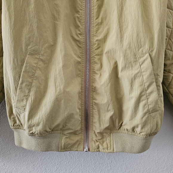 Emory Park bomber jacket size S Beige Gold Zip Front Coat Pockets - Picture 3 of 13